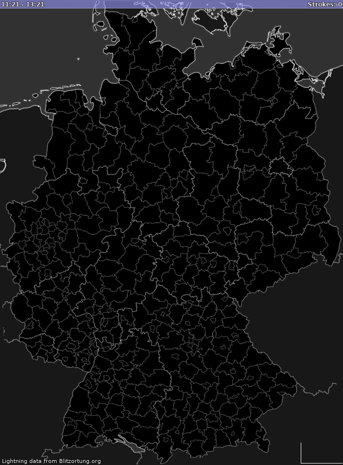 Mapa wyładowań Niemcy 2018-09-08 10:00:00